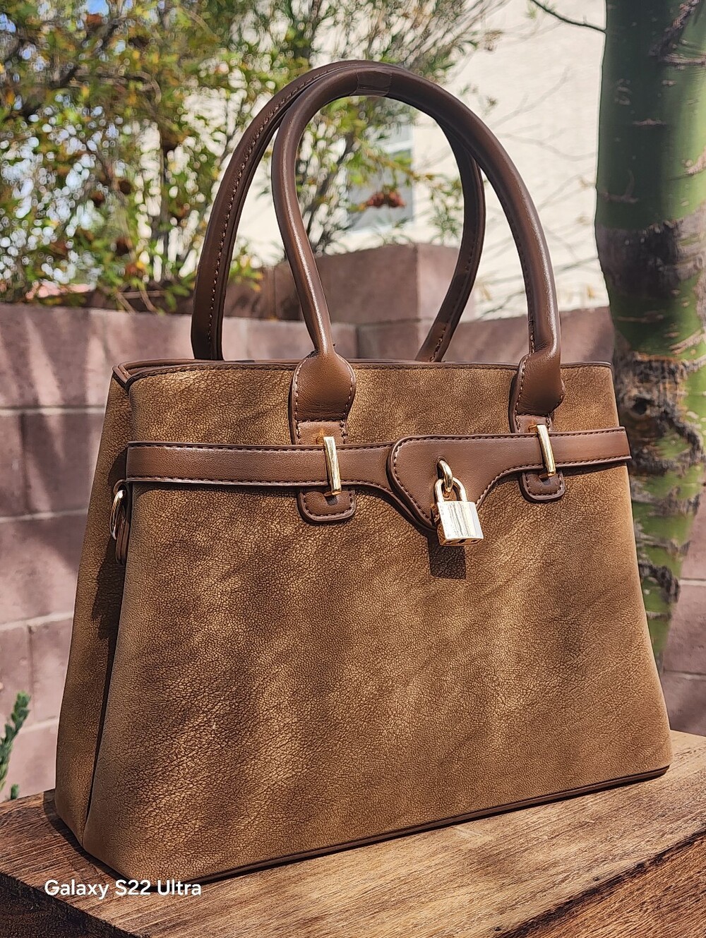 AR New York Structured Leather Satchel Handbag Crossbody Purse Top Handles - Picture 2 of 11